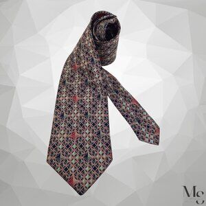 BRIONI Green Black Geometric Silk Tie Hand Made In Italy W: 4" EX COND